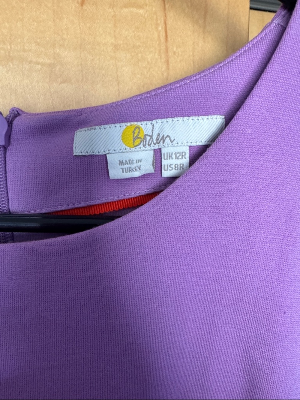 Boden Colorblock Midi Dress in Lavender, Red & Navy (with pockets!) - Picture 2 of 2